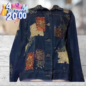 Chico's decorative denim shirt or jacket size 2